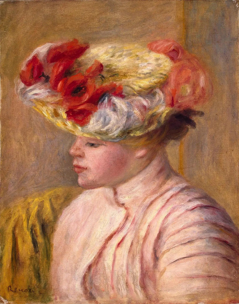 Jeune femme au chapeau fleuri, 1892 – Pierre-Auguste Renoir