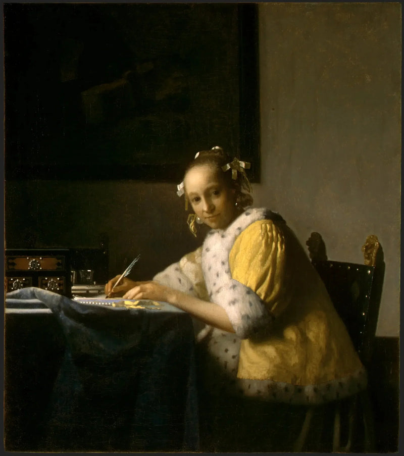 Jeune Femme écrivant une lettre - Johannes Vermeer
