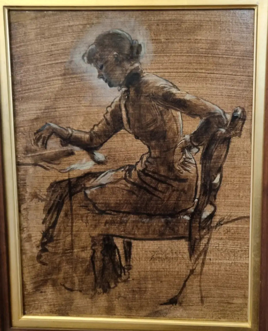 Jeune femme jouant aux échecs - James Tissot