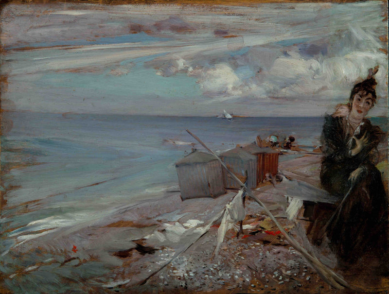 Jeune femme sur la plage d'Ostende - Giovanni Boldini
