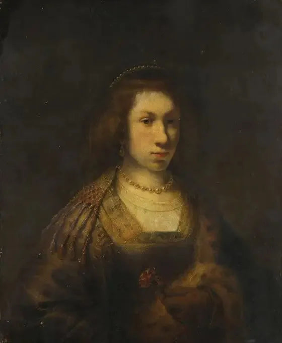 Jeune femme tenant un œillet - Rembrandt