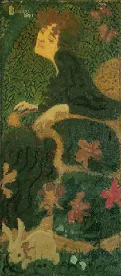 Jeune fille assise avec un lapin - Pierre Bonnard