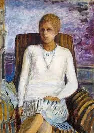 Jeune fille au corsage blanc (Mlle Leïla Claude Anet) - Pierre Bonnard