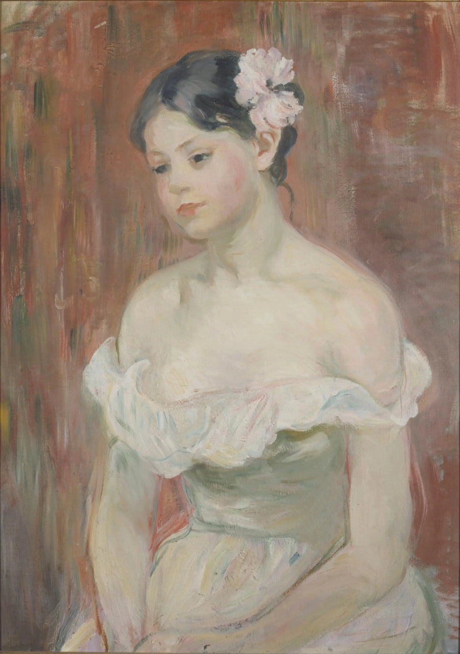Jeune fille au décolleté, la fleur aux cheveux - Berthe Morisot