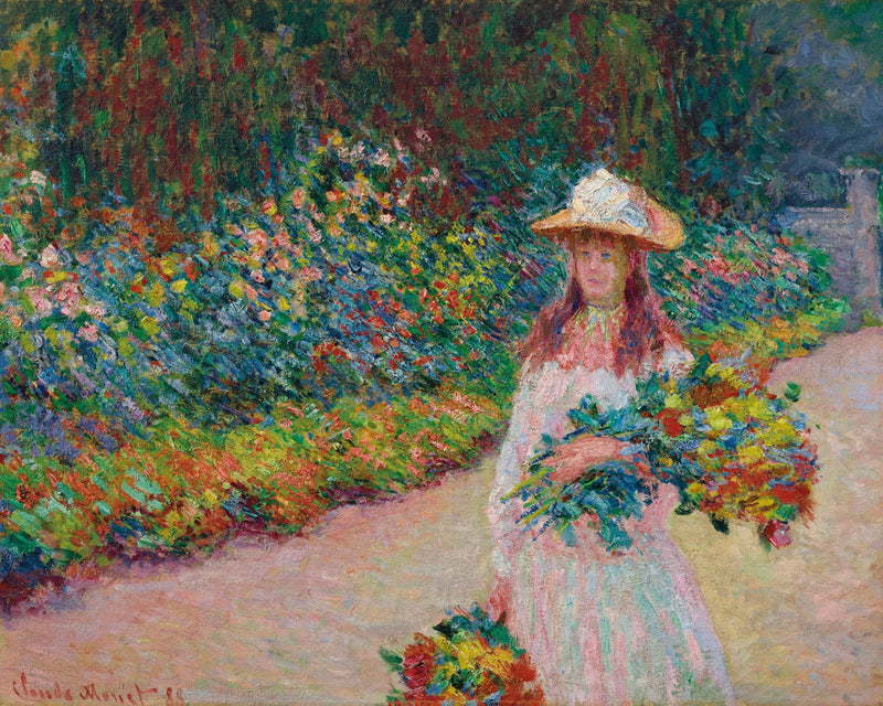 Jeune fille dans le jardin de Giverny - Claude Monet