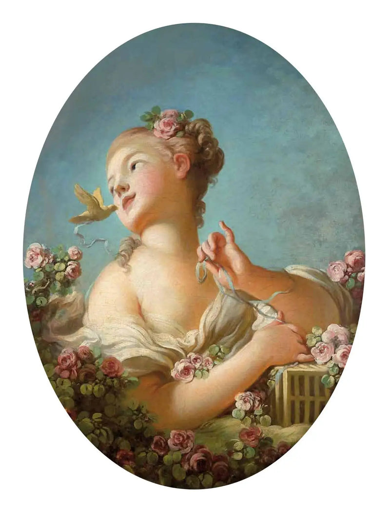 Jeune Fille délivrant un oiseau de sa cage - Jean-Honoré Fragonard