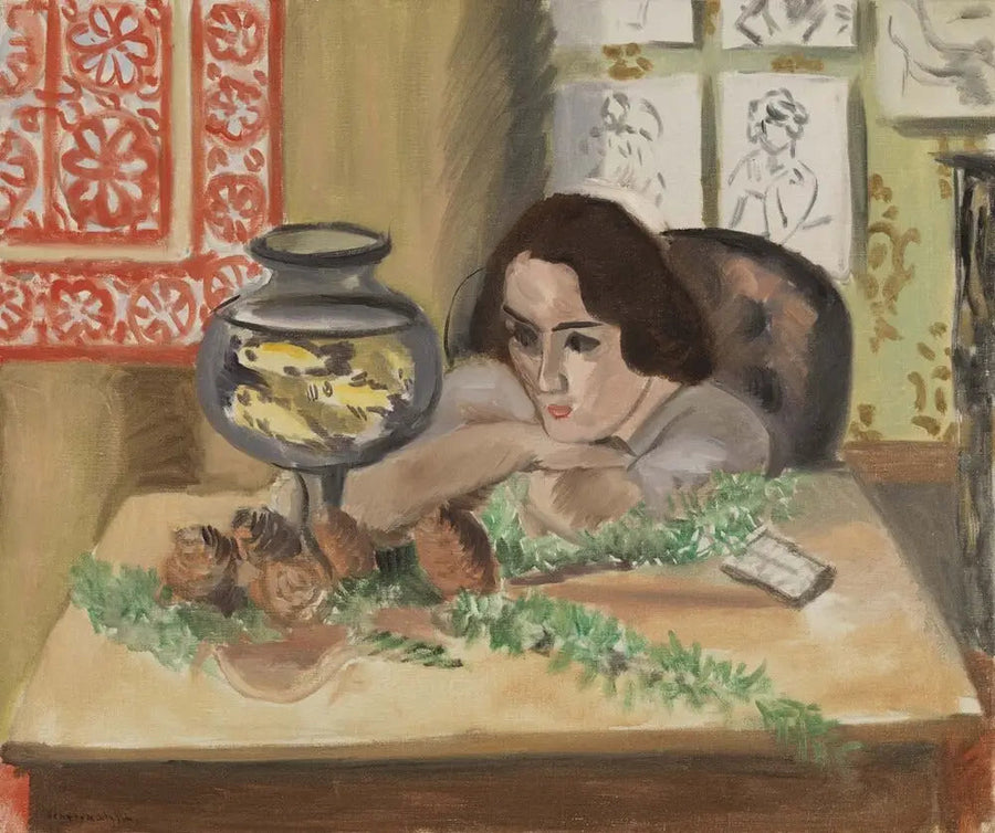 Jeune fille devant un aquarium - Henri Matisse