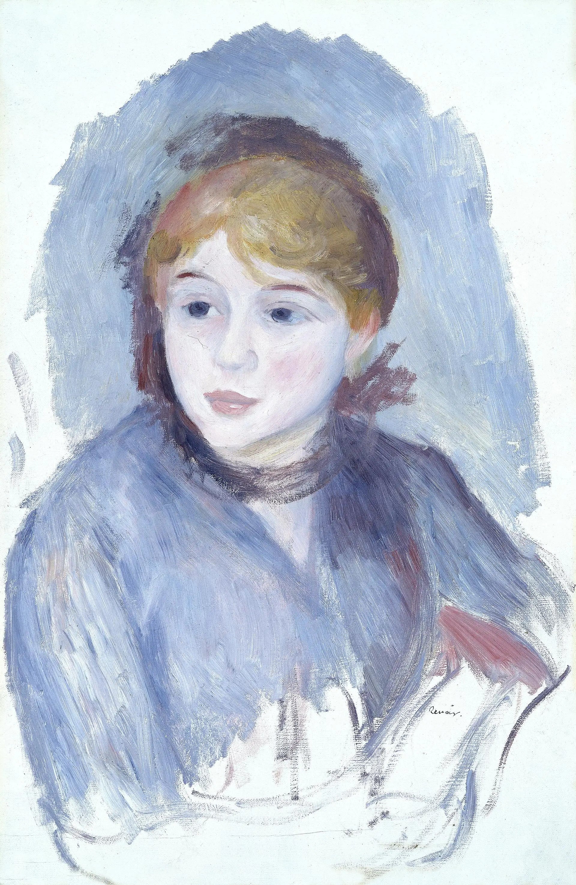 Jeune fille en bleu - Pierre-Auguste Renoir image 1 copie peinte à la main à l’huile