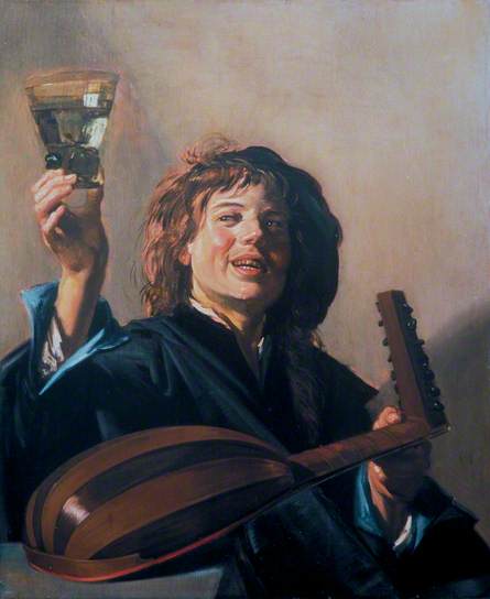 Jeune garçon avec un verre et luth - Frans Hals
