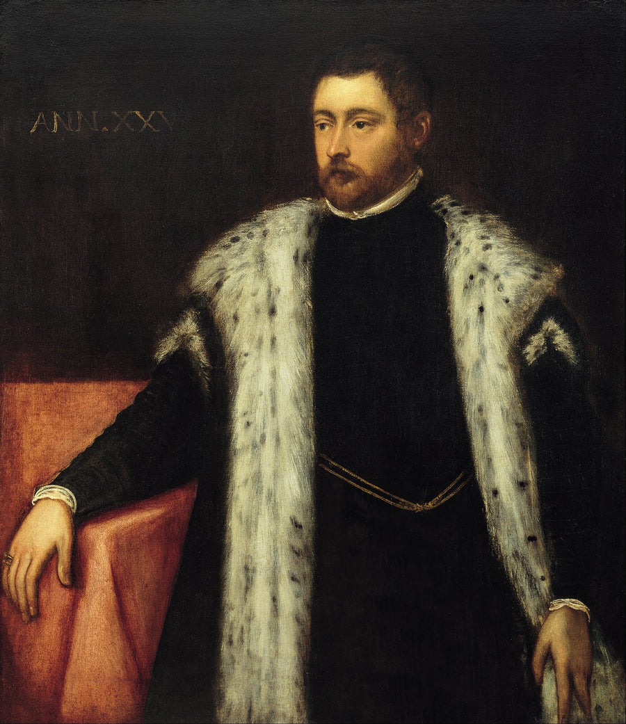 Jeune homme de vingt-cinq ans avec un manteau doublé de fourrure - Jacopo Tintoretto
