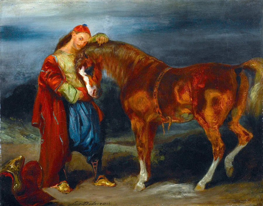 Jeune Turc caressant son cheval - Eugène Delacroix
