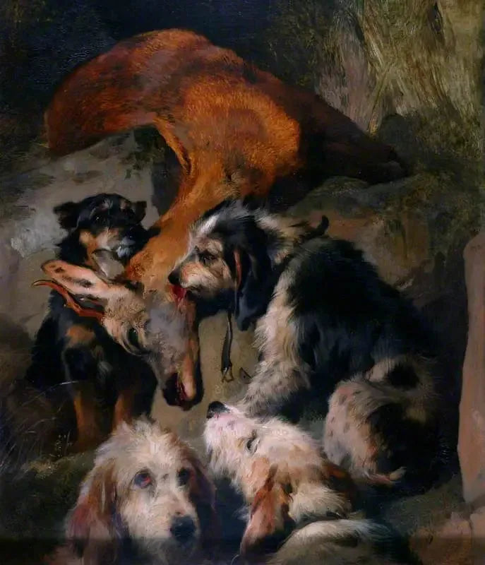 Jeunes chevreuils et chiens courants - Edwin Henry Landseer