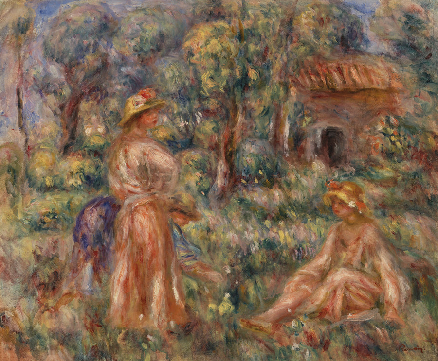 Jeunes filles dans un paysage de Renoir, vers 1918, Barnes Foundation BF931 – reproduction peinture à l’huile sur toile