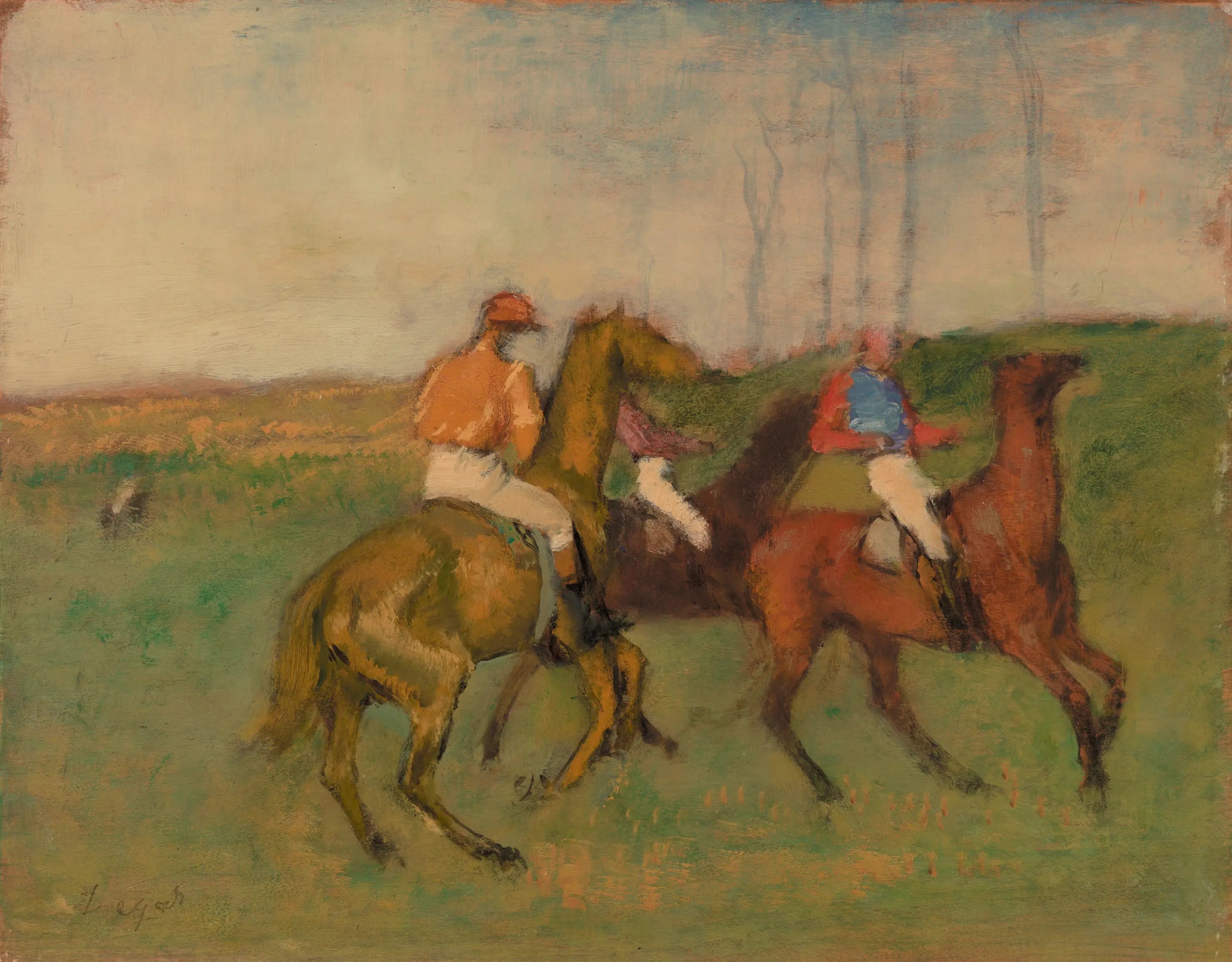 Jockeys et chevaux de course - Edgar Degas image 1 reproduction de peinture à l’huile