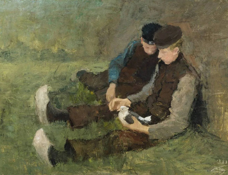 Jongens met duif - Jan Toorop