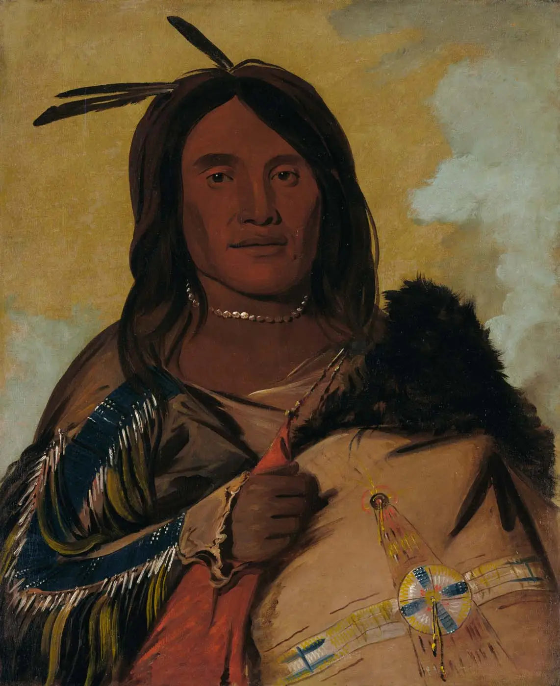 Ka-pés-ka-da Shell Man un Oglala Brave - George Catlin - Alpha Reproduction