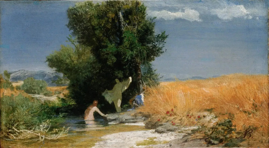 Kornfeld mit badenden Mädchen - Arnold Böcklin