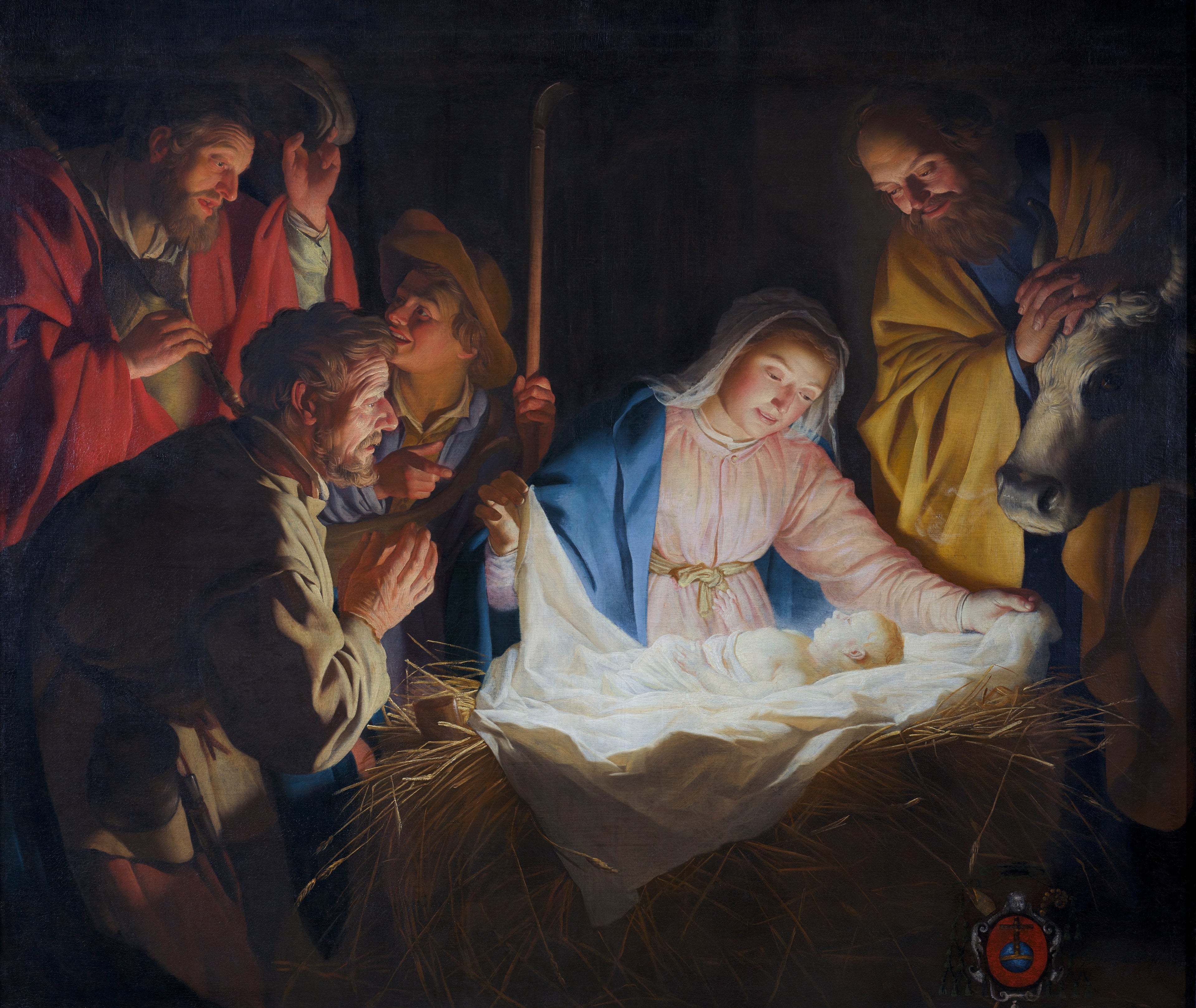 L’Adoration des bergers - Gerrit van Honthorst image 1 reproduction d’œuvre d’art à l’huile