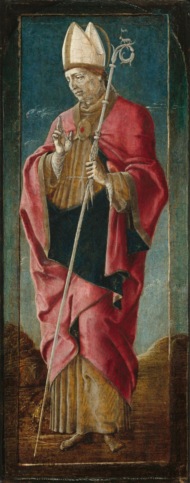 L'Annonciation avec saint François et saint Louis de Toulouse [panneau à l'extrême droite] - Cosmè Tura