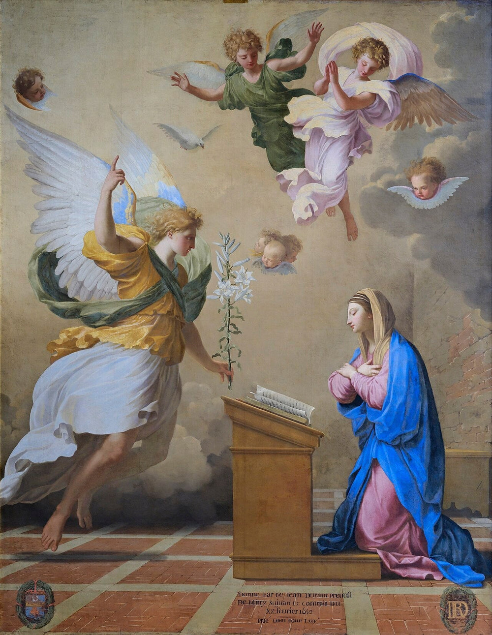 L’Annonciation - Eustache Le Sueur image 1 copie de tableau peinte à la main