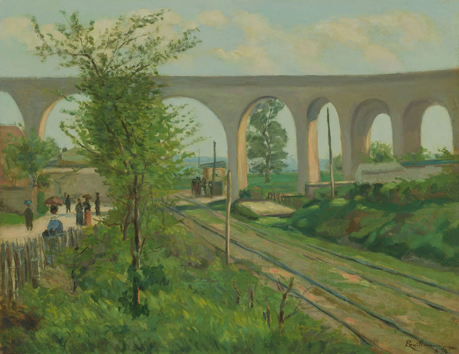 L'aqueduc d'Arcueil surplombant la voie ferrée de Sceaux - Armand Guillaumin