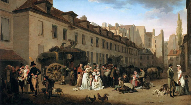 L'Arrivée d'une diligence dans la cour des Messageries - Louis-Léopold Boilly