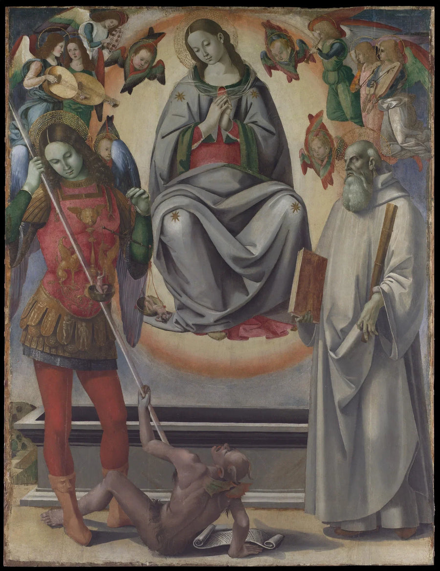 L'Assomption de la Vierge avec les saints Michel et Benoît - Luca Signorelli