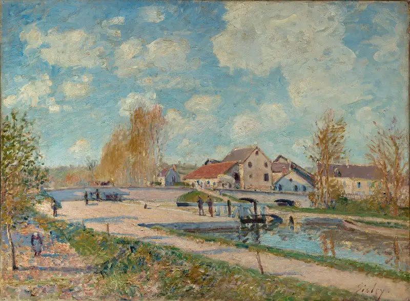L'Écluse de Bourgogne à Moret, Printemps - Alfred Sisley