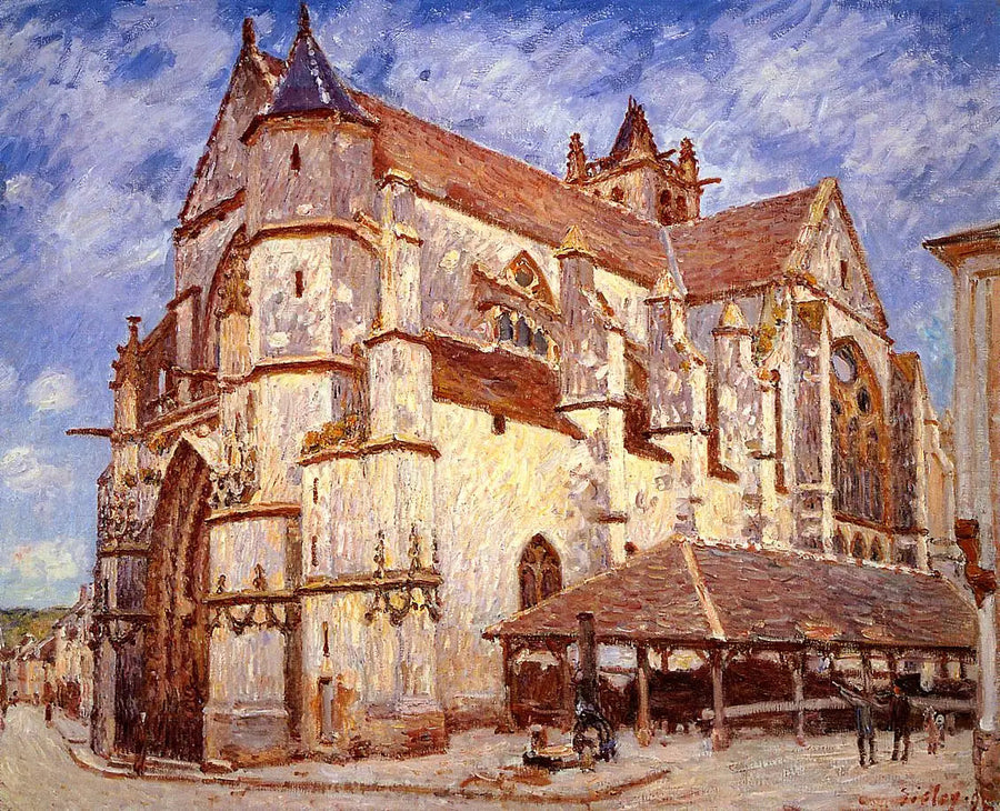 L'Église de Moret le soir - Alfred Sisley