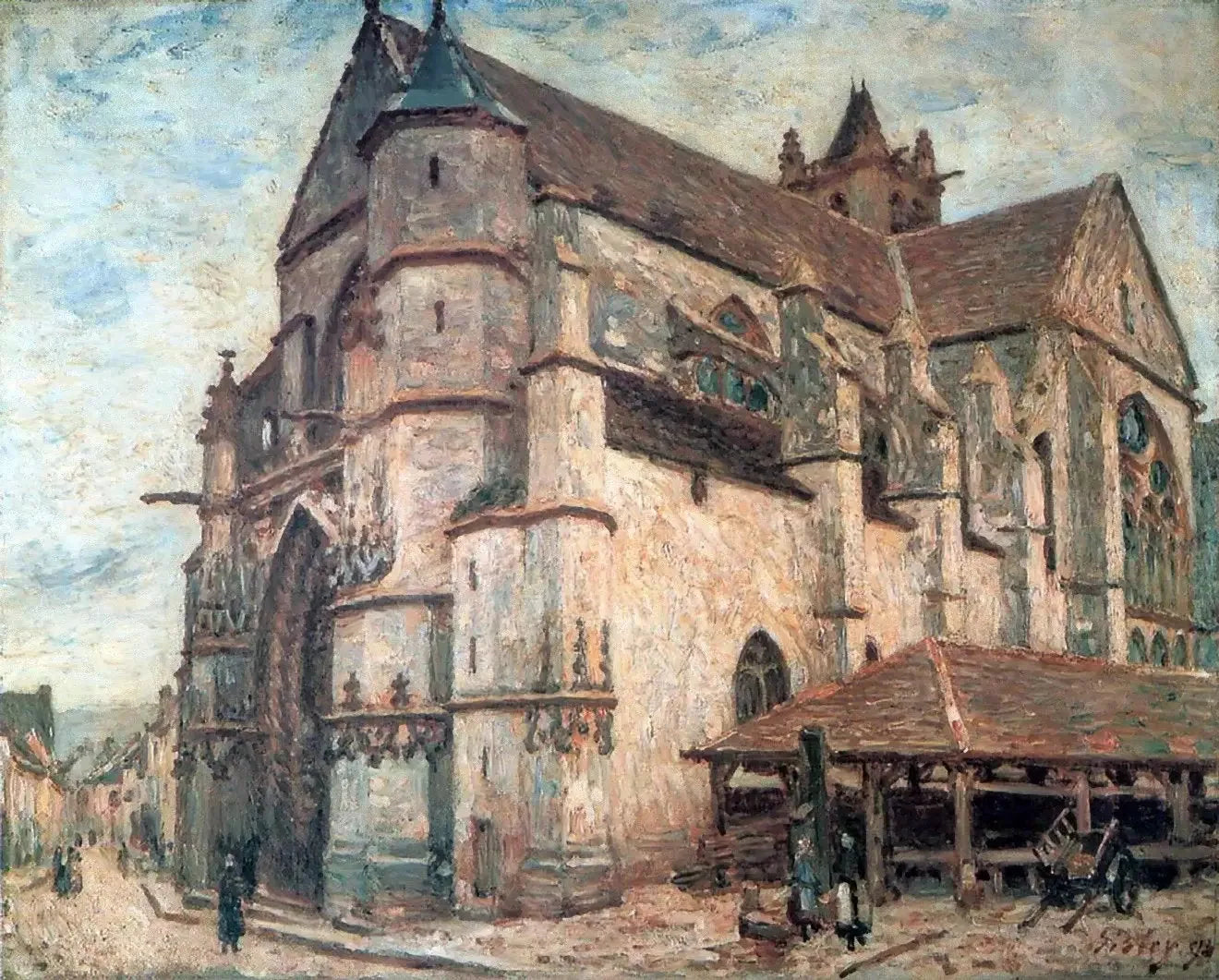 L'Église de Moret, temps de gelée - Alfred Sisley image 1 reproduction de peinture à l’huile