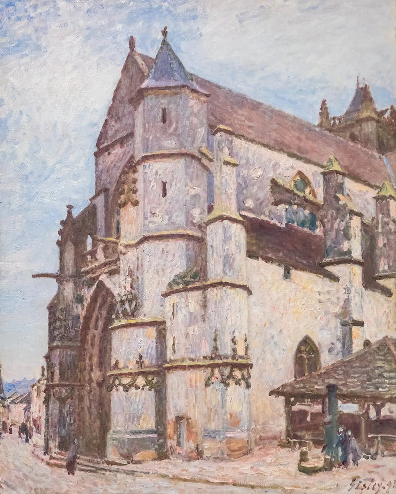 L'Église de Moret, temps pluvieux le matin - Alfred Sisley