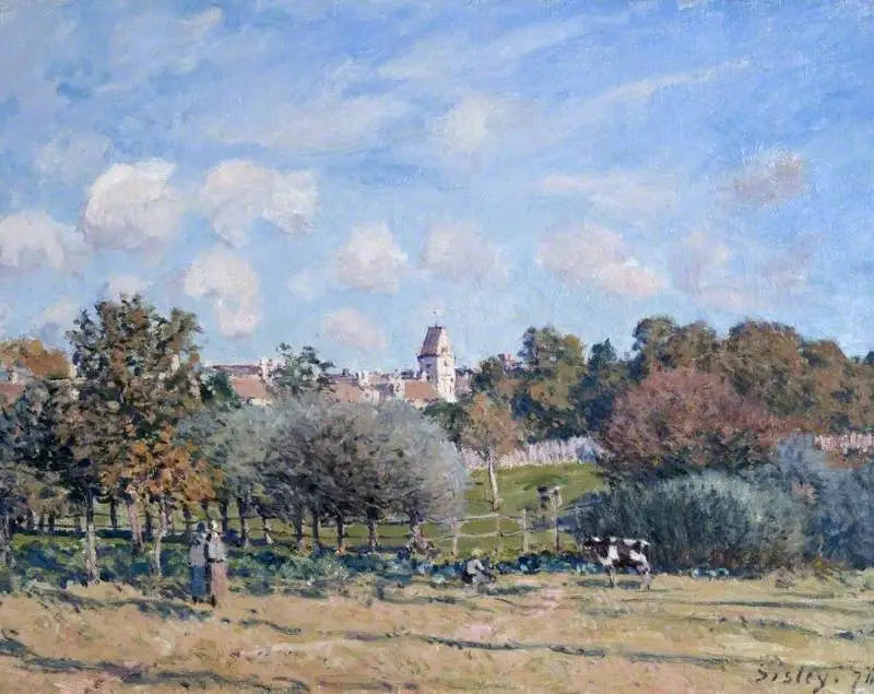L'Église de Noisy-le-Roi, effet d'automne - Alfred Sisley