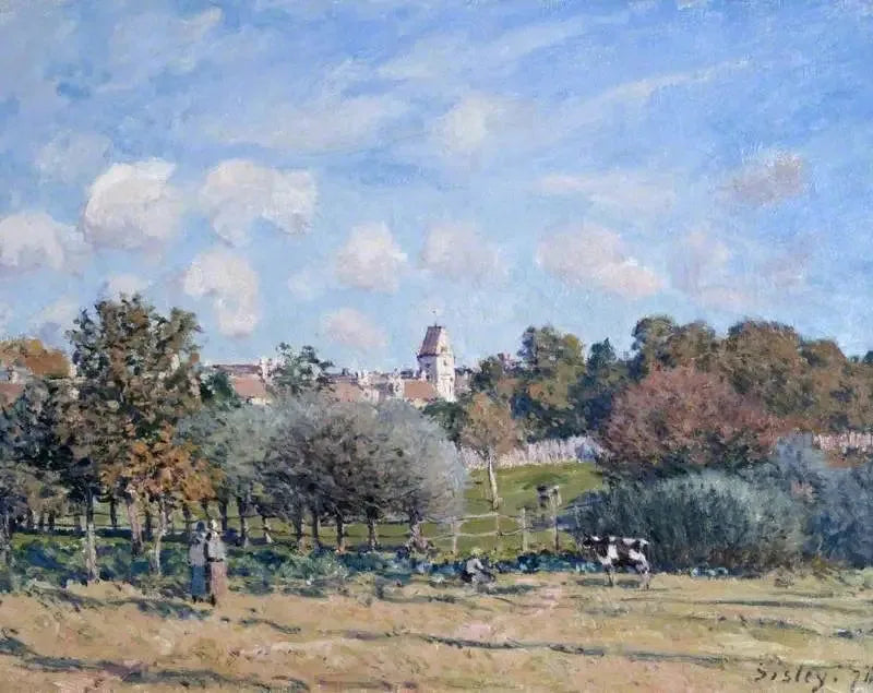L'Église de Noisy-le-Roi, effet d'automne - Alfred Sisley