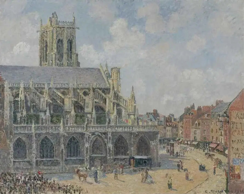 L’Église Saint-Jacques à Dieppe, soleil, matin - Camille Pissarro