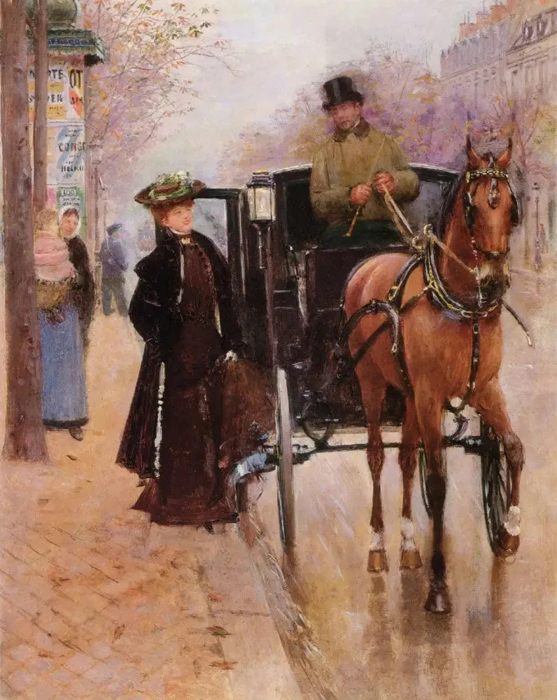 L'Élégante au fiacre - Jean Béraud