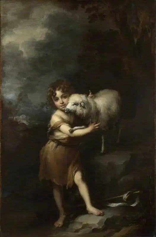L'Enfant Saint Jean avec l'Agneau - Bartolomé Esteban Murillo image 1 copie de tableau peinte à la main