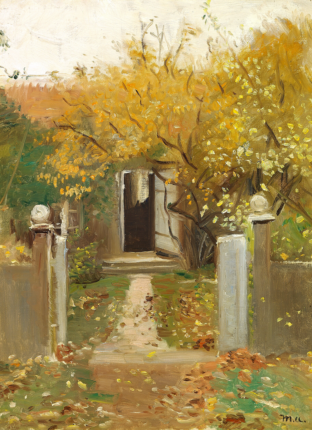 L’entrée du jardin de la maison de Michael et Anna Ancher sur Markvej à Skagen. - Michael Peter Ancher - Alpha