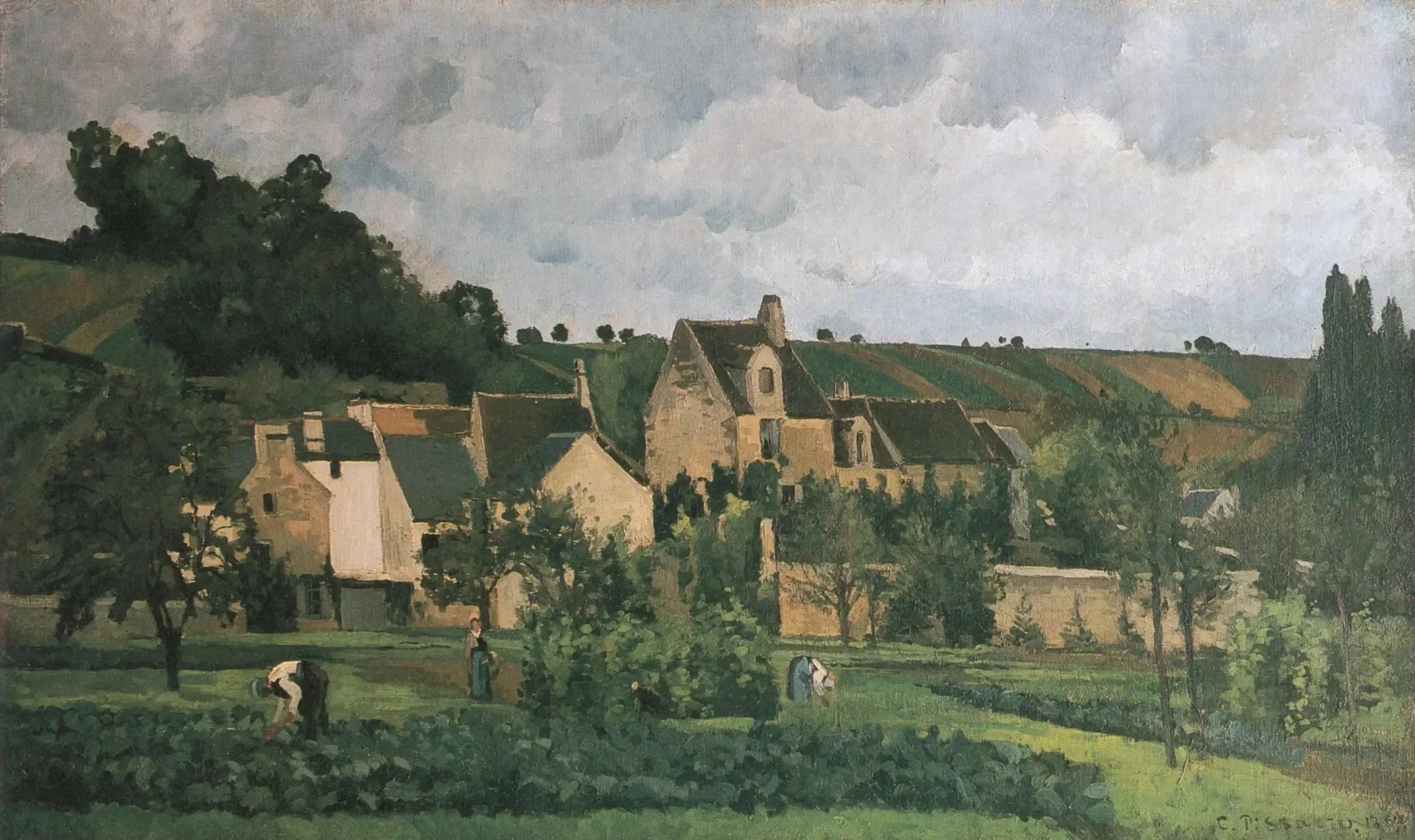 L'Hermitage à Pontoise - Camille Pissarro image 1 reproduction artisanale de tableau