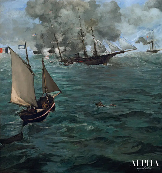 La bataille du Kearsarge et de l'Alabama - Edouard Manet - Reproductions de tableaux et peintures haut de gamme