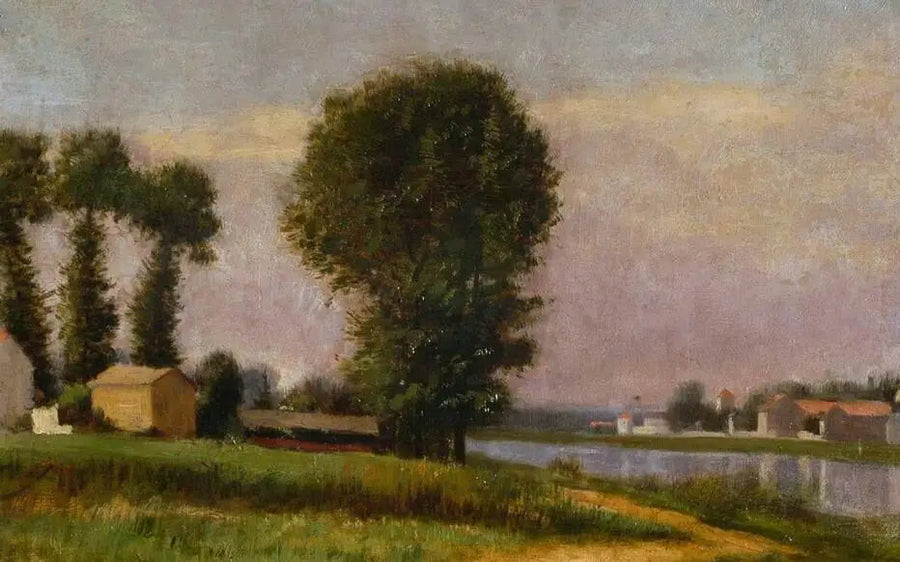 La berge du Petit Gennevilliers et la Seine - Gustave Caillebotte