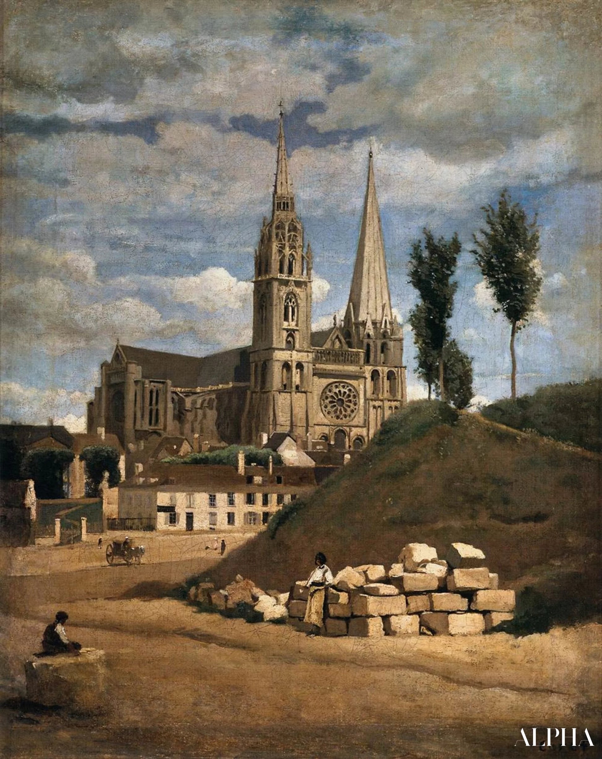 Reproduction du tableau « La Cathédrale Notre-Dame de Chartres - Camille Corot » par Alpha Reproduction en peinture à l’huile