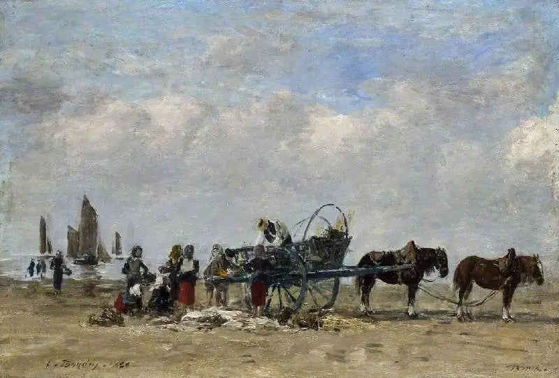 La charrette à poissons, Berck - Eugène Boudin