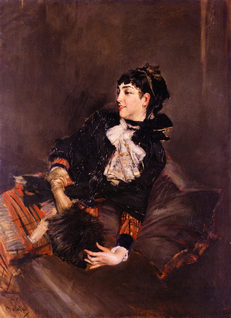 La comtesse Gabrielle de Rasty sur un canapé - Giovanni Boldini