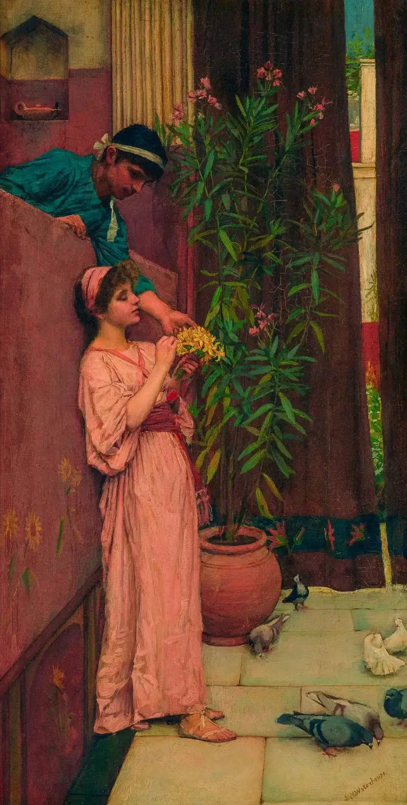 La cour / Les offrandes sucrées - John William Waterhouse