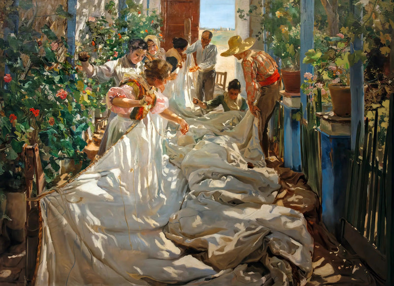 La Couture de la voile - Joaquín Sorolla