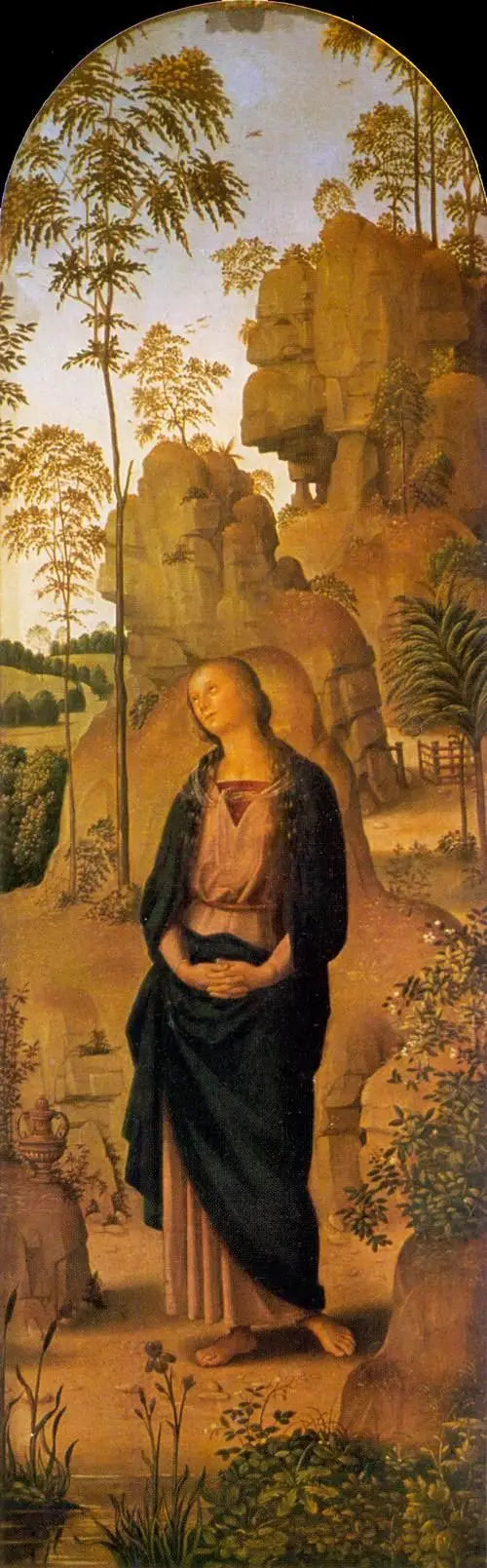 La Crucifixion avec la Vierge, saint Jean, saint Jérôme et sainte Marie-Madeleine [panneau de droite] - Pietro Perugino