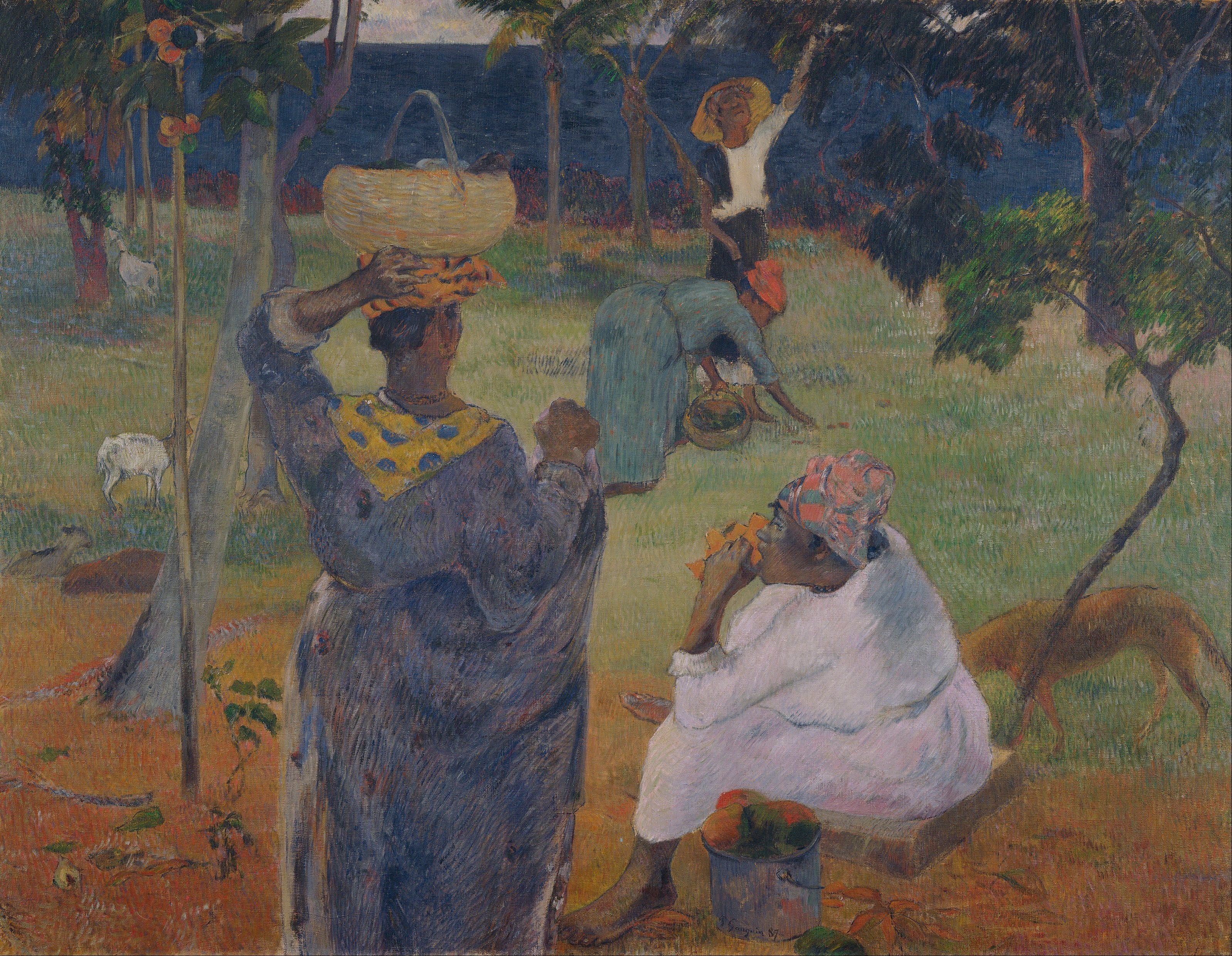 Reproduction du tableau « La Cueillette des Fruits, ou Aux Mangues - Paul Gauguin » par Alpha Reproduction en peinture à l’huile