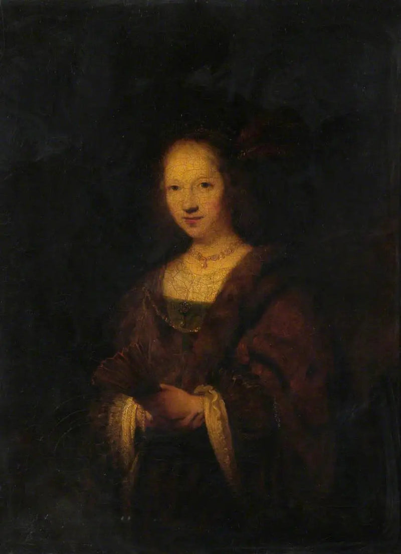 La Dame à l'éventail (d'après Rembrandt) - Joshua Reynolds