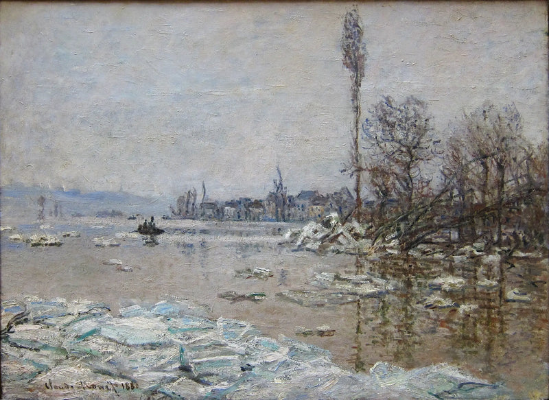 La Débâcle à Vétheuil, avec vue sur Lavacourt - Claude Monet