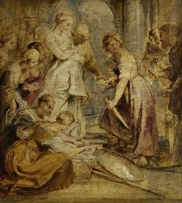 La découverte d'Achille parmi les filles de Lycomède - Peter Paul Rubens image 1 reproduction artisanale de tableau